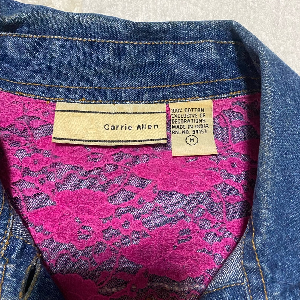 Patch Work Embroidered Denim Jacket Y2k - image 8